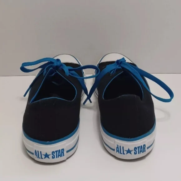 CONVERSE All Star Low Ox Black Blue White Canvas Shoes Men 6 Woman's 8 Sneakers - Picture 4 of 7